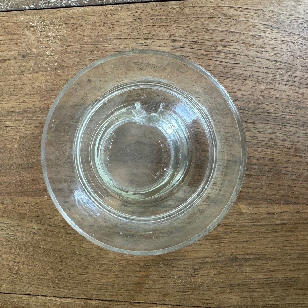 Vintage Clear Glass Chicken Water Feeder Base Patent‎ No 126997